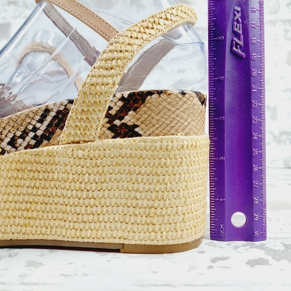 New Jessica Simpson Camilia Snake Print Leather/Textile Platform Sandals X467 - Picture 9 of 13